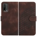 For Xiaomi Redmi 9T/Poco M3 YX0060 Elephant Head Embossed Phone Leather Case with Lanyard(Coffee)