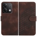 For Xiaomi Redmi Note 13 5G YX0060 Elephant Head Embossed Phone Leather Case with Lanyard(Coffee)