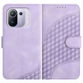 For Xiaomi Mi 11 Pro YX0060 Elephant Head Embossed Phone Leather Case with Lanyard(Light Purple)