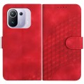 For Xiaomi Mi 11 Pro YX0060 Elephant Head Embossed Phone Leather Case with Lanyard(Red)