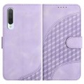 For Xiaomi Mi CC9 YX0060 Elephant Head Embossed Phone Leather Case with Lanyard(Light Purple)