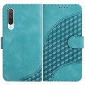 For Xiaomi Mi CC9 YX0060 Elephant Head Embossed Phone Leather Case with Lanyard(Light Blue)