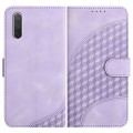 For Xiaomi Mi CC9e YX0060 Elephant Head Embossed Phone Leather Case with Lanyard(Light Purple)