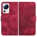 For Xiaomi Civi 2/13 Lite YX0060 Elephant Head Embossed Phone Leather Case with Lanyard(Rose Red)