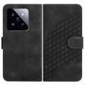 For Xiaomi 14 Pro YX0060 Elephant Head Embossed Phone Leather Case with Lanyard(Black)