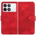 For Xiaomi Redmi K70E YX0060 Elephant Head Embossed Phone Leather Case with Lanyard(Red)