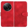 For Xiaomi Redmi A3 YX0060 Elephant Head Embossed Phone Leather Case with Lanyard(Red)