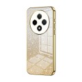 For OPPO A3 Pro Gradient Glitter Powder Electroplated Phone Case(Gold)
