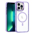 For iPhone 13 Pro Max MagSafe Magnetic Clear Phone Case(Purple)