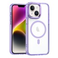 For iPhone 14 MagSafe Magnetic Clear Phone Case(Purple)