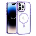 For iPhone 14 Pro MagSafe Magnetic Clear Phone Case(Purple)