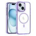 For iPhone 15 MagSafe Magnetic Clear Phone Case(Purple)