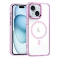 For iPhone 15 MagSafe Magnetic Clear Phone Case(Pink)