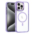 For iPhone 15 Pro MagSafe Magnetic Clear Phone Case(Purple)