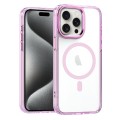 For iPhone 15 Pro MagSafe Magnetic Clear Phone Case(Pink)