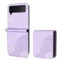 For Samsung Galaxy Z Flip4 5G YX0060 Elephant Head Embossed Phone Leather Case with Lanyard(Light Pu