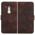 For Fujitsu Arrows Be3 YX0060 Elephant Head Embossed Phone Leather Case with Lanyard(Coffee)