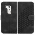 For Fujitsu Arrows F-01L F-42A YX0060 Elephant Head Embossed Phone Leather Case with Lanyard(Black)