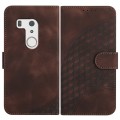 For Fujitsu Arrows F-01L F-42A YX0060 Elephant Head Embossed Phone Leather Case with Lanyard(Coffee)