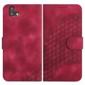 For Fujitsu Arrows U 801FJ YX0060 Elephant Head Embossed Phone Leather Case with Lanyard(Rose Red)