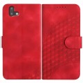 For Fujitsu Arrows U 801FJ YX0060 Elephant Head Embossed Phone Leather Case with Lanyard(Red)