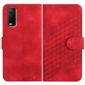 For vivo Y20a/Y20g/Y12a YX0060 Elephant Head Embossed Phone Leather Case with Lanyard(Red)