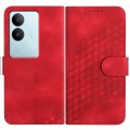 For vivo V29 5G Global/V29 Pro YX0060 Elephant Head Embossed Phone Leather Case with Lanyard(Red)