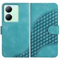 For vivo Y27 5G/Y36 4G India YX0060 Elephant Head Embossed Phone Leather Case with Lanyard(Light Blu