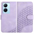 For vivo V29 Lite YX0060 Elephant Head Embossed Phone Leather Case with Lanyard(Light Purple)