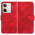 For vivo Y100 5G Global YX0060 Elephant Head Embossed Phone Leather Case with Lanyard(Red)
