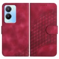 For vivo Y02s 4G Global YX0060 Elephant Head Embossed Phone Leather Case with Lanyard(Rose Red)