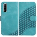 For vivo Y70s YX0060 Elephant Head Embossed Phone Leather Case with Lanyard(Light Blue)