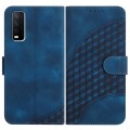 For vivo Y30 4G Global YX0060 Elephant Head Embossed Phone Leather Case with Lanyard(Royal Blue)