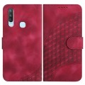 For vivo Y17/Y15/Y12/Y11 YX0060 Elephant Head Embossed Phone Leather Case with Lanyard(Rose Red)