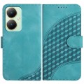 For vivo Y27 4G Global YX0060 Elephant Head Embossed Phone Leather Case with Lanyard(Light Blue)