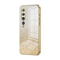 For Xiaomi Mi 10 5G Gradient Glitter Powder Electroplated Phone Case(Gold)