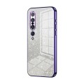 For Xiaomi Mi 10 Pro 5G Gradient Glitter Powder Electroplated Phone Case(Purple)