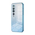 For Xiaomi Mi 10 Pro 5G Gradient Glitter Powder Electroplated Phone Case(Blue)