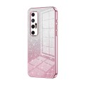 For Xiaomi Mi 10S Gradient Glitter Powder Electroplated Phone Case(Pink)
