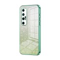 For Xiaomi Mi 10S Gradient Glitter Powder Electroplated Phone Case(Green)
