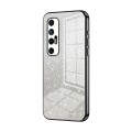 For Xiaomi Mi 10S Gradient Glitter Powder Electroplated Phone Case(Black)