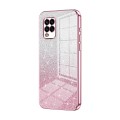 For Xiaomi Mi 10 Lite 5G Gradient Glitter Powder Electroplated Phone Case(Pink)