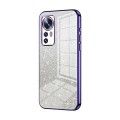 For Xiaomi 12 / 12X Gradient Glitter Powder Electroplated Phone Case(Purple)