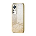 For Xiaomi 12T Pro Gradient Glitter Powder Electroplated Phone Case(Gold)