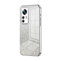 For Xiaomi 12T Pro Gradient Glitter Powder Electroplated Phone Case(Silver)
