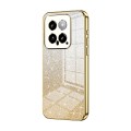 For Xiaomi 14 Gradient Glitter Powder Electroplated Phone Case(Gold)