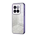 For Xiaomi 14 Pro Gradient Glitter Powder Electroplated Phone Case(Purple)