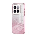 For Xiaomi 14 Pro Gradient Glitter Powder Electroplated Phone Case(Pink)