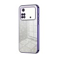 For Xiaomi Poco M4 Pro Gradient Glitter Powder Electroplated Phone Case(Purple)