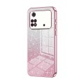 For Xiaomi Poco M4 Pro Gradient Glitter Powder Electroplated Phone Case(Pink)